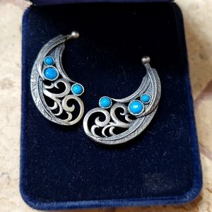 Montana Silversmiths Feather &Turquoise Earrings
